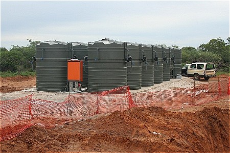 In contrast to BSS a French drainsoak away system pollutes the earth and ultimately has to be drained to eliminate the harsh sewage odors. This image was taken in Johannesburg, South Africa