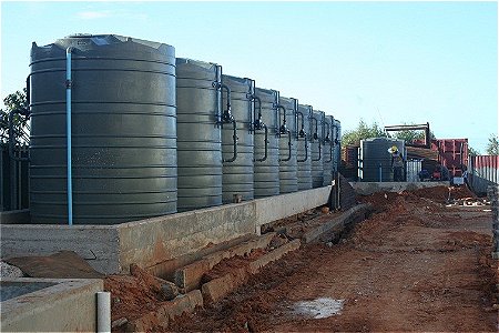 Reduction of the total nitrogen and organic load occurs in the anoxic bioreactor. This image was taken in Johannesburg, South Africa